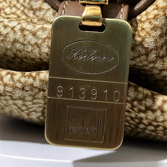 BORBONESE Handbag Global Pattern Beige Suede x Leather - Picture 5 of 17